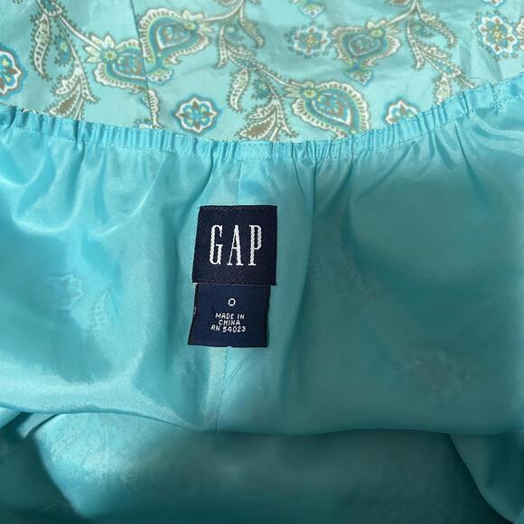 GAP Blue Floral Paisley 100% Silk Halter Dress Women's Size 0 - Picture 5 of 7